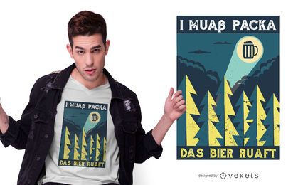 Diseño de camiseta de cita de cerveza divertida bávara