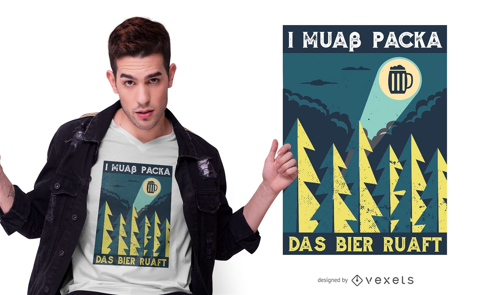 Design de camiseta com citações engraçadas da cerveja bávara