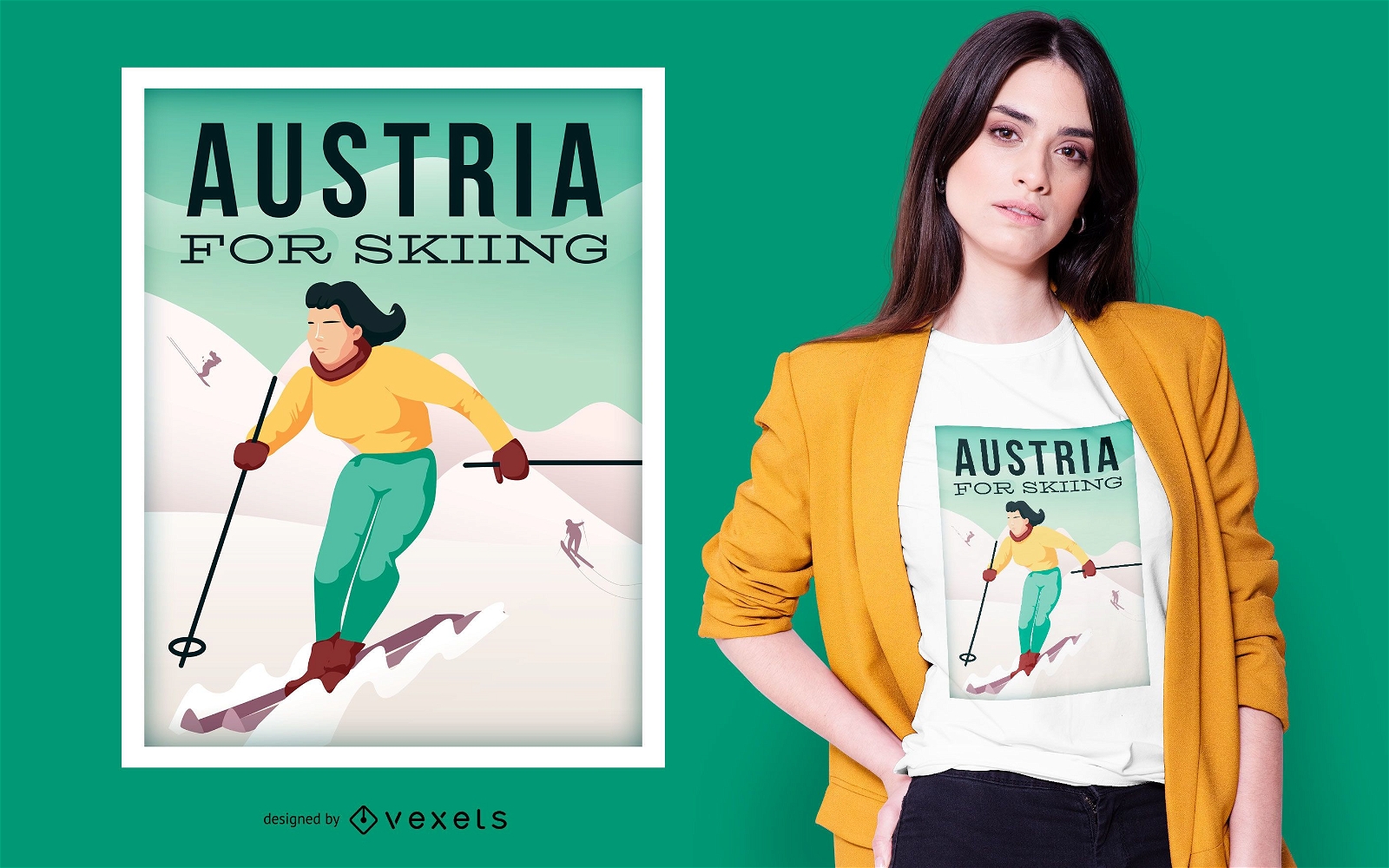 Austria Skiing T-shirt Design