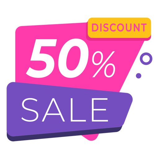 50 discount label colorful