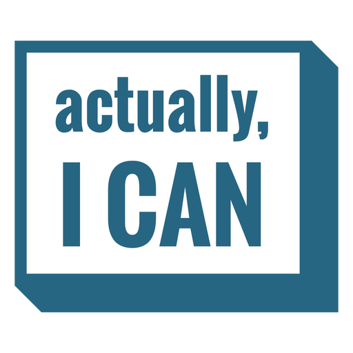 Actually i can motivational quote PNG Design