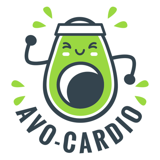 Avo cardio funny workout phrase PNG Design