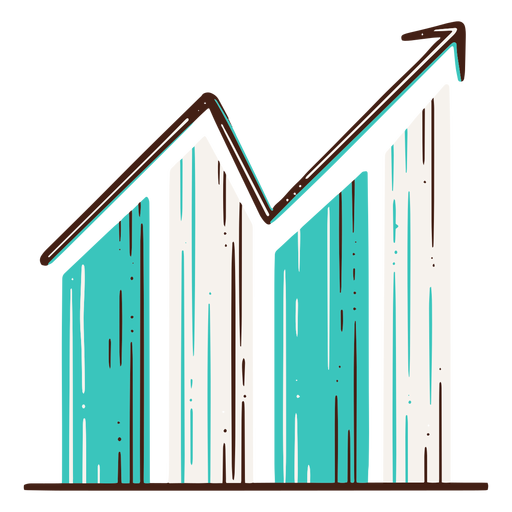 Gráfico de barras barra de elementos dibujados a mano Diseño PNG