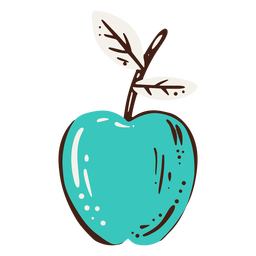 Elemento desenhado à mão de maçã azul Desenho PNG
