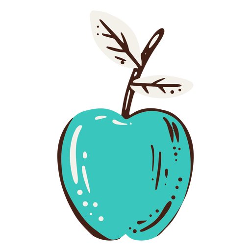 Blaues Apfelhand gezeichnetes Element PNG-Design