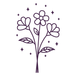 Blumenstrauß Strich Illustration Design PNG-Design