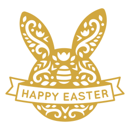 Vinilo insignia de figura escandinava de conejito de pascua Diseño PNG