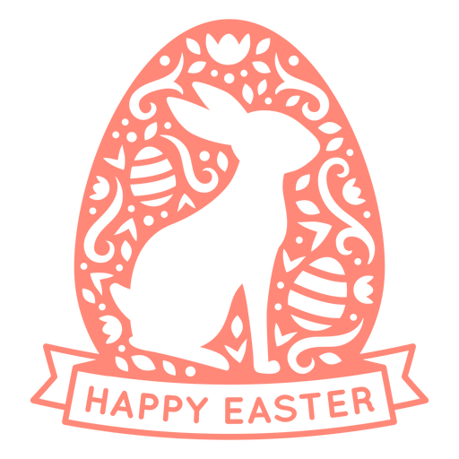 Bunny happy easter scandinavian vinyl PNG Design