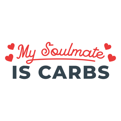 Frase de entrenamiento del alma gemela de carbohidratos Diseño PNG