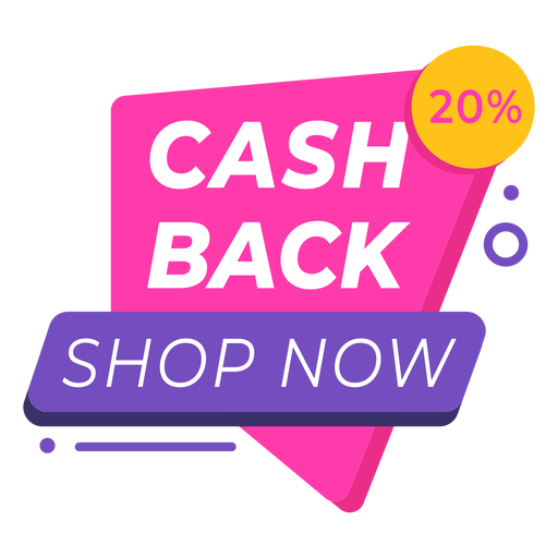 Cash back shop now sale label PNG Design