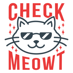 Verifique meowt frase de treino engraçado Desenho PNG