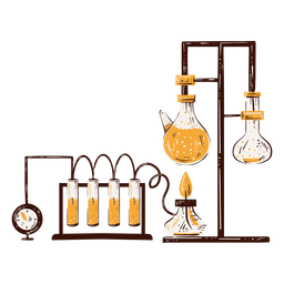 Chemistry lab components hand drawn PNG Design