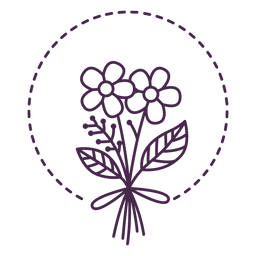 Traço de bouquet agrupado Desenho PNG