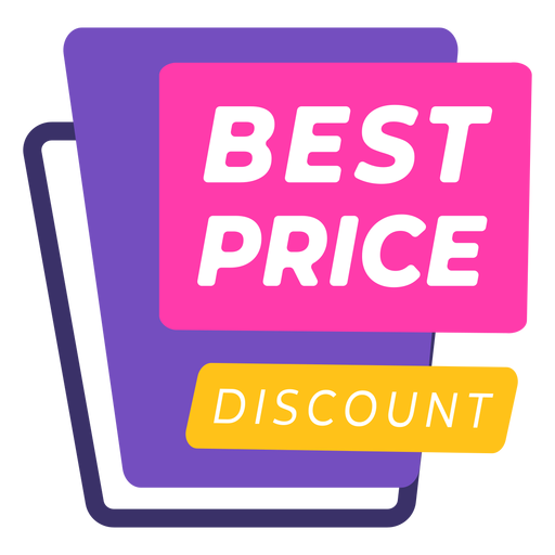Colourful best price discount label PNG Design