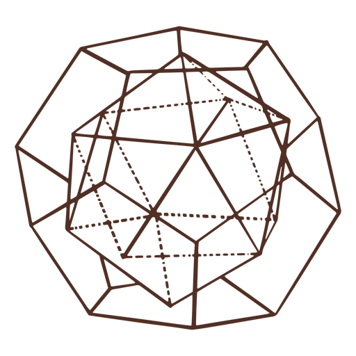 Combined polyhedron illustration PNG Design