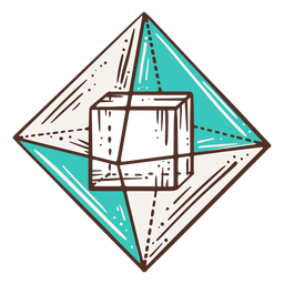 Cubo dentro de la ilustración de geometría de pirámide Transparent PNG