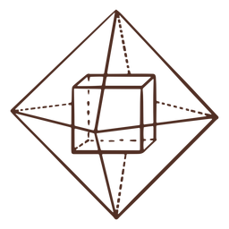 Cubo dentro del cubo de ilustración de geometría de pirámide Diseño PNG