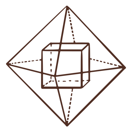 Cube inside pyramid geometry illustration cube PNG Design