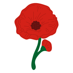 Delicate poppy flower PNG Design