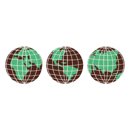 Elementos desenhados à mão de globos terrestres Desenho PNG