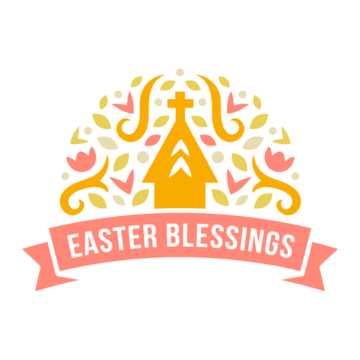 Easter blessings ornate badge PNG Design