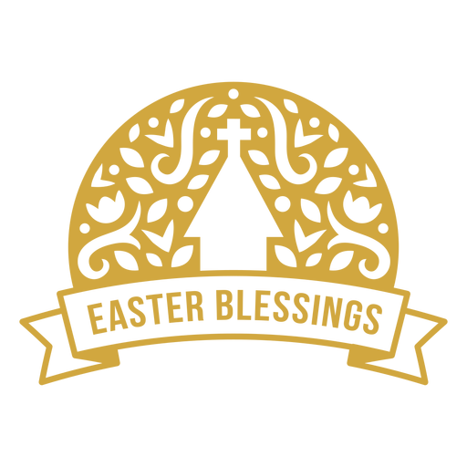 Easter blessings ornate badge vinyl PNG Design