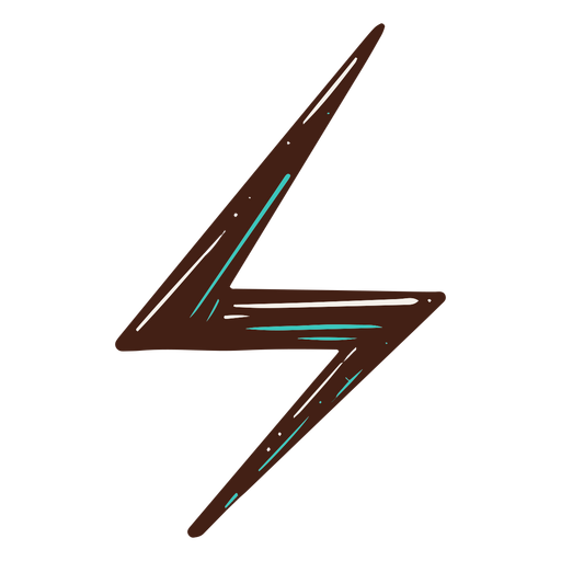 Símbolo de electricidad rayo dibujado a mano Diseño PNG