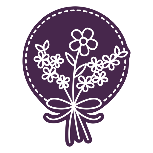 Design requintado de vinil de bouquet floral Desenho PNG