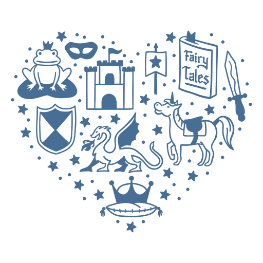 Fairy tale heart composition PNG Design