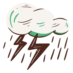 Tormenta eléctrica dibujada a mano Diseño PNG