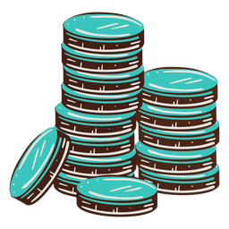 Hand drawn stacked coins PNG Design