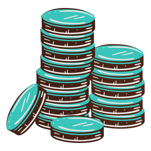 Hand drawn stacked coins