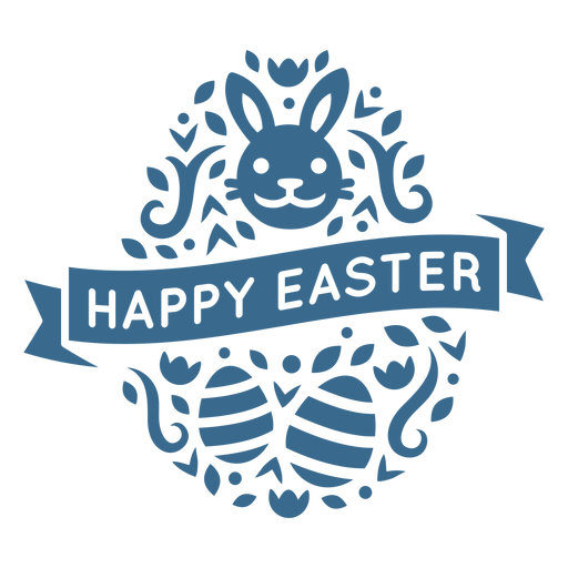 Happy easter egg adorable bunny face vinyl PNG Design