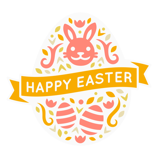 Emblema de ovo de páscoa feliz Desenho PNG