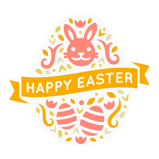 Happy easter egg badge - Transparent PNG & SVG vector file