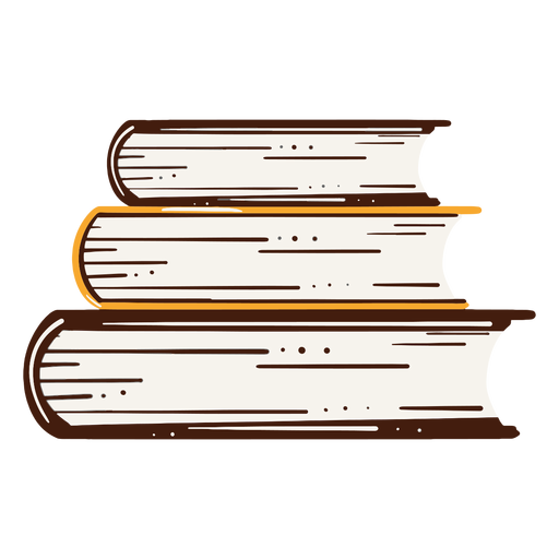 Ilustración de libros colmados Diseño PNG