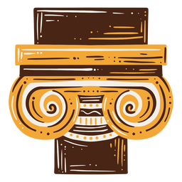 Coluna grega iônica desenhada à mão Desenho PNG