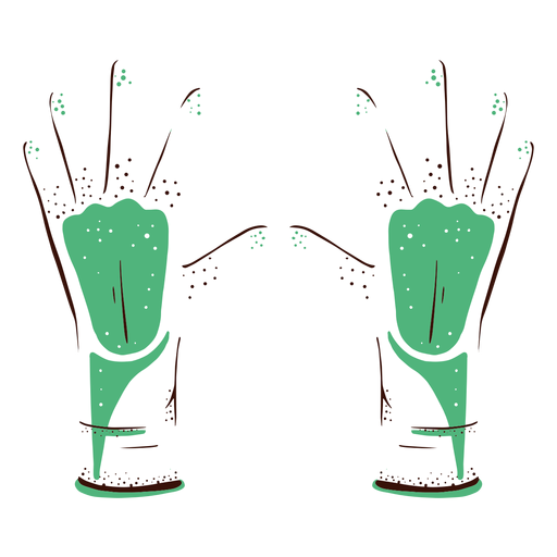 Dibujado a mano guantes de laboratorio Diseño PNG