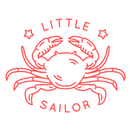 Little sailor crab stroke onesies design PNG Design Transparent PNG