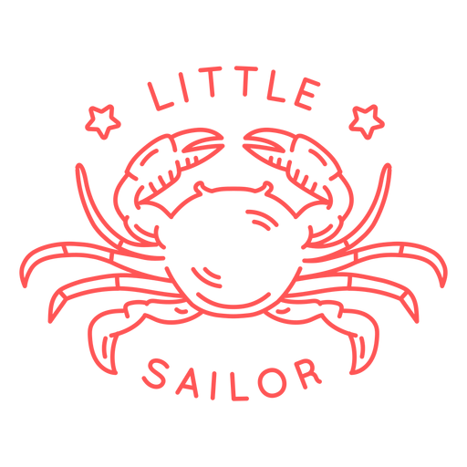 Little sailor crab stroke onesies design PNG Design