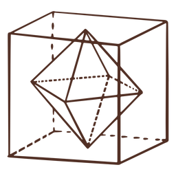 Octagon inside cube illustration PNG Design Transparent PNG