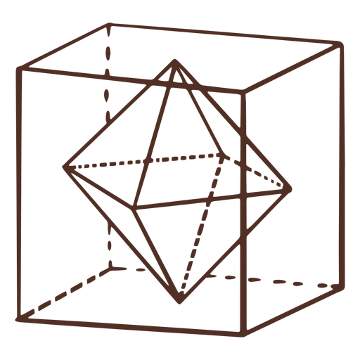 Octagon inside cube illustration