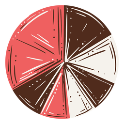 Gráfico de pizza desenhado à mão Desenho PNG