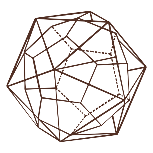 Polyhedron figures combined illustration PNG Design