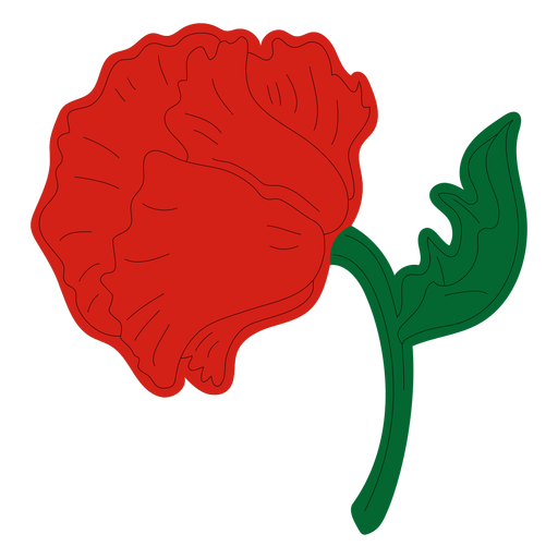 Vista posterior de la flor de amapola Diseño PNG