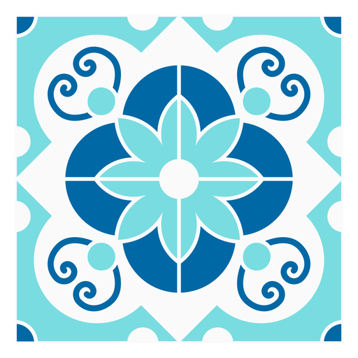 Rectangle flowered tile