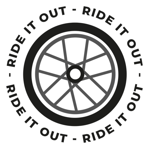 Ride it out Fahrrad Zitat PNG-Design