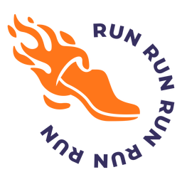Run shoe on fire lettering PNG Design