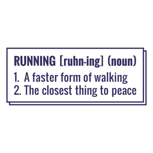 Running definition motivation lettering PNG Design