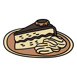 Pastel sacher plato austriaco elemento de color dibujado a mano Diseño PNG